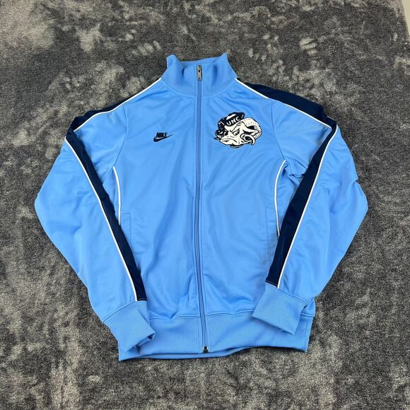 Nike UNC Chapel Hill Rameses Embroidered Full Zip Jacket Blue Swoosh Men's M - Picture 1 of 12